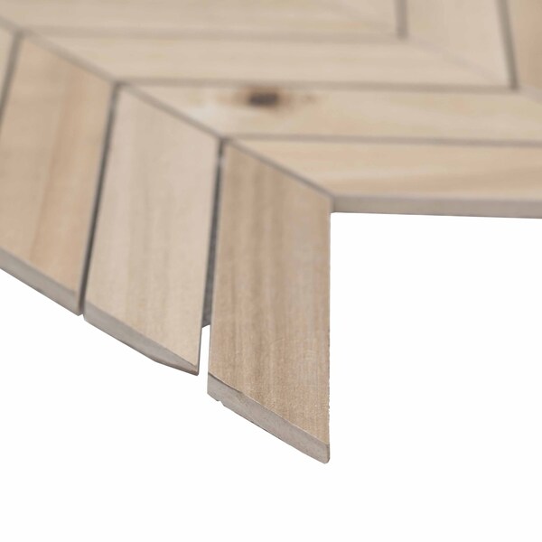 Havenwood Beige Chevron 12 In. X 15 In. X 9Mm Glazed Porcelain Mesh-Mounted Mosaic Tile, 8PK